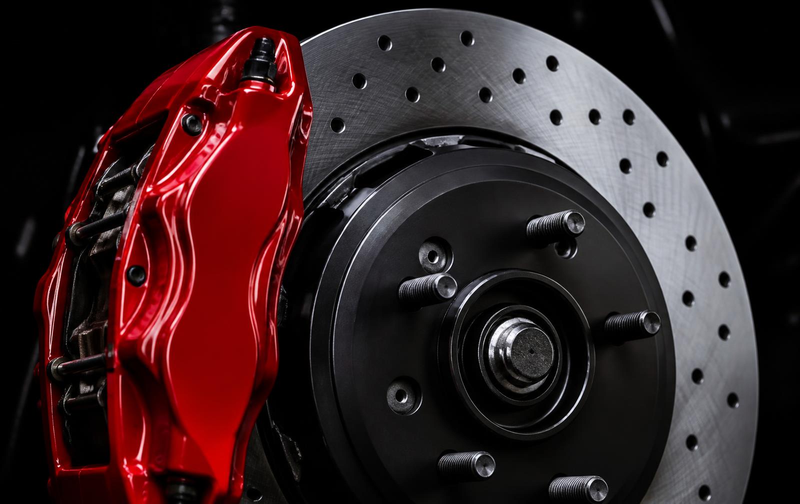 Performance brake rotor and caliper detail